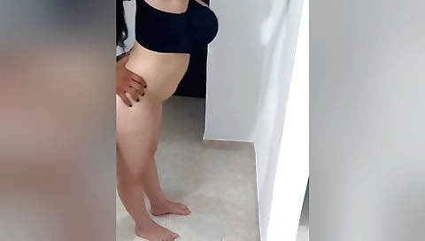 Brunette stepmom gives him a creampie on the camera