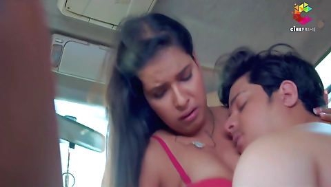 Crazy movie scene with busty woman in lingerie going wild