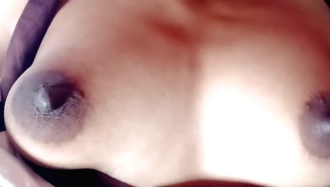 Indian amateur girl with small tits plays with her hand