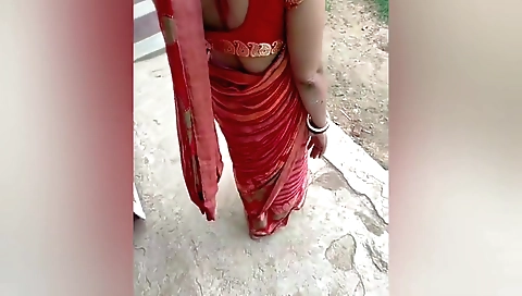 Busty indian hottie riding the stream in the jungle