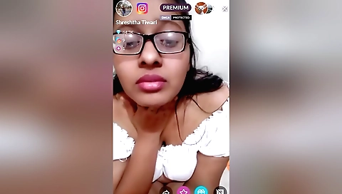 Chubby brunette with big tits showing off in solo webcam