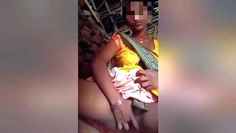 Indian teen 18+ in white blouse with black stockings