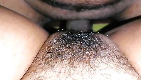 Indian hairy stepmom giving a blowjob to her son in POV