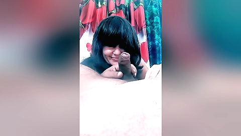 Amateur brunette takes her hot lover's hard prick into her twat