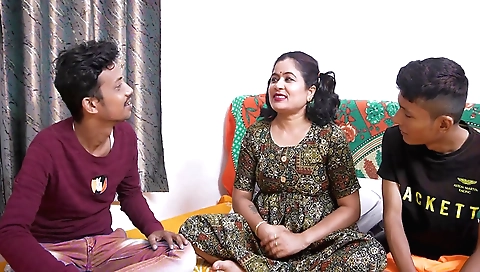 Busty stepsister and stepbrothers have threesome sex