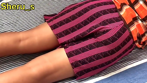 Indian hottie with big tits sucks stepbrother's dick