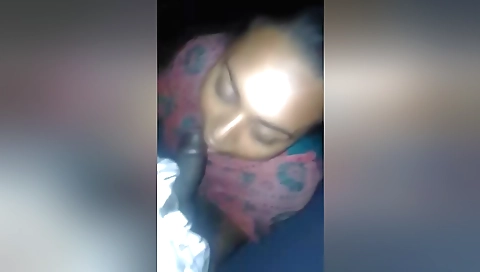 Indian babe sucking his dick while giving a blowjob