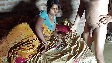 Indian babe with natural tits and ass sucking and fucking