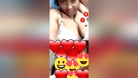 Sexy amateur brunette showing her body on web camera