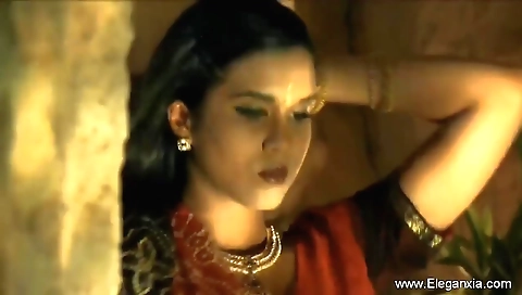 Brunette indian naked solo girl shows off her body