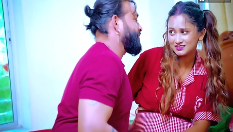 Indian teen babe gets a dick to taste and give a blowjob