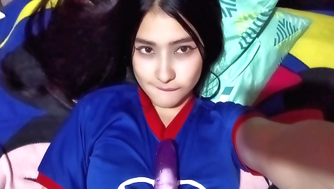 Solo video with a lovely teen girl with a lovely body