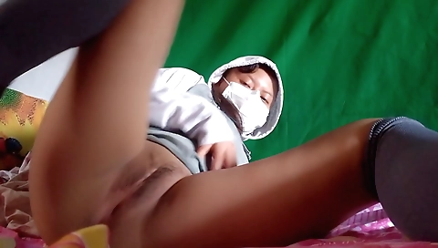 Brunette babe with small tits enjoys a sensual sex