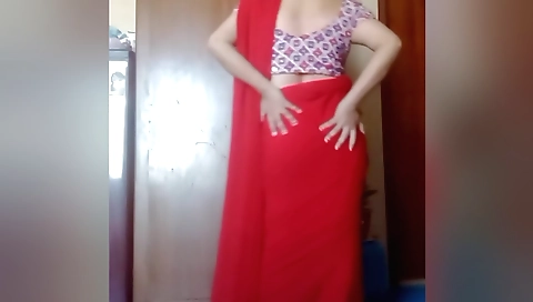 Amateur brunette shows her beautiful big boobs solo