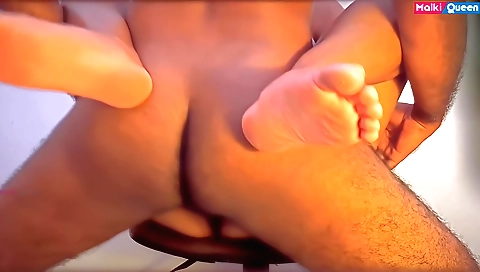 Amateur brunette hairy babe sits on a chair and gets fucked