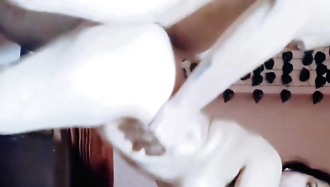 Indian brunette with natural boobs gets fucked on the couch