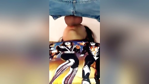 Porn movie of a brunette with her mouth deepthroat