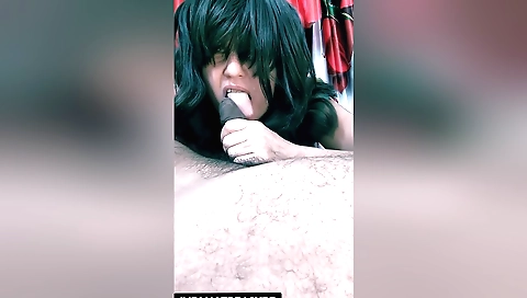 Mature brunette fucks the guys cock with her mouth and pussy