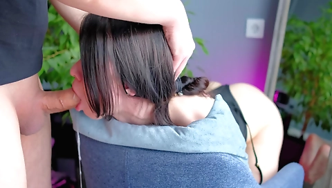 Big tits brunette amateur girl gets hard as she is fucking