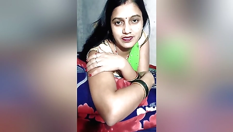 Indian brunette and a guy is making love in the bedroom