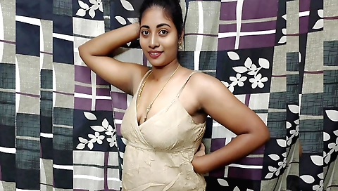 Busty tamil babe in leather pants and sexy lingerie