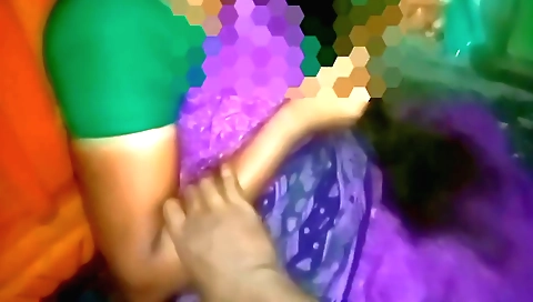 Busty indian woman with big boobs is giving a handjob