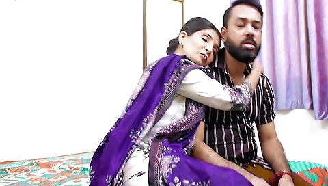 Indian brunette wife fucks like a pro with friends wife