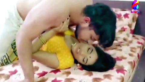 Indian babe with big tits 1st time fucking on a bed