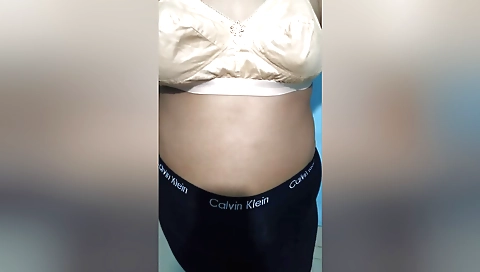 Busty amateur brunette with a huge butt shows her beauty