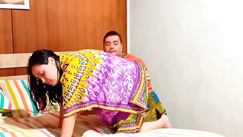 Indian teen gets fucked in her room under the pretext