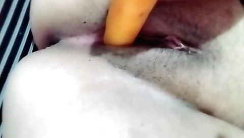 Horny and horny solo female enjoys her hairy pussy